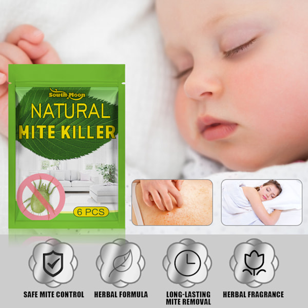 6st / förpackning-dammsugarekvalster-mördare eliminator natur för säng lakan soffa
