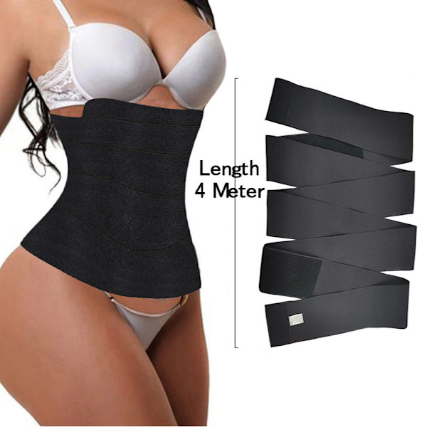 Taljetræner Shapewear Elastisk Bælte Kvinder Slankende Maveindpakning Modstandsbånd Body Shaper Kontrolrem 4M*10CM