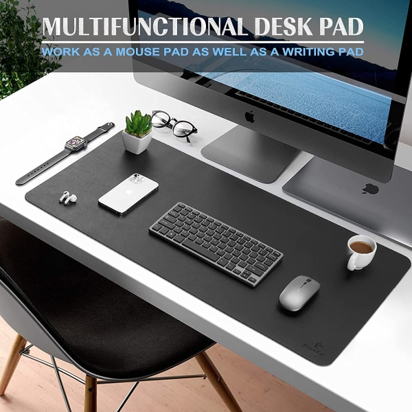 Skrivbordsmatta, Skrivbordsmatta, Skrivbordsmatta 43cm x 90cm, Laptopmatta, Skrivbordsunderlägg för kontor och hem, dubbelsidig (svart)