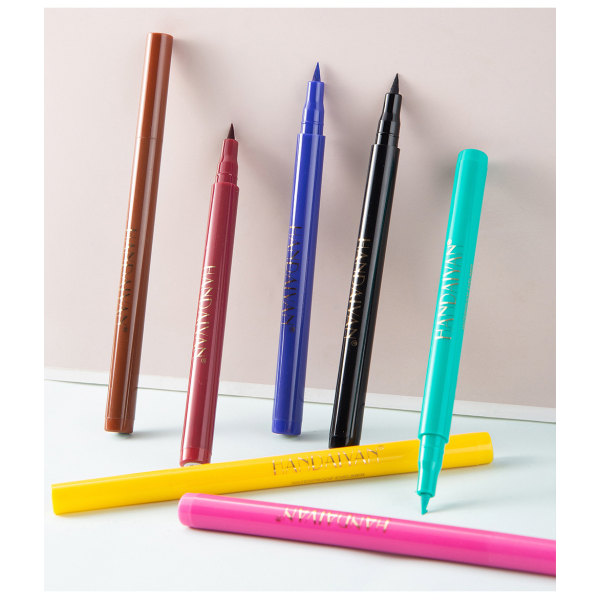 12-färgs mattfärgad eyeliner, snabbtorkande och inte lätt att smeta ut flytande eyelinerpenna 12-pack eyeliner
