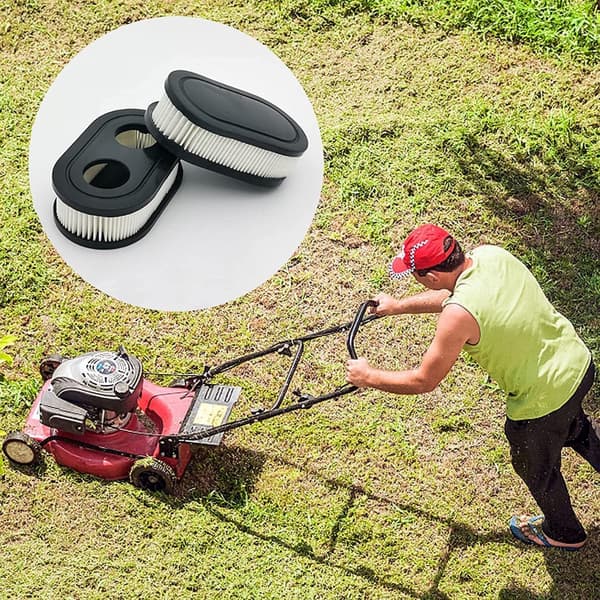 4 stk. Luftfiltre til plæneklipper til Briggs & Stratton 798452, 593260 Sort