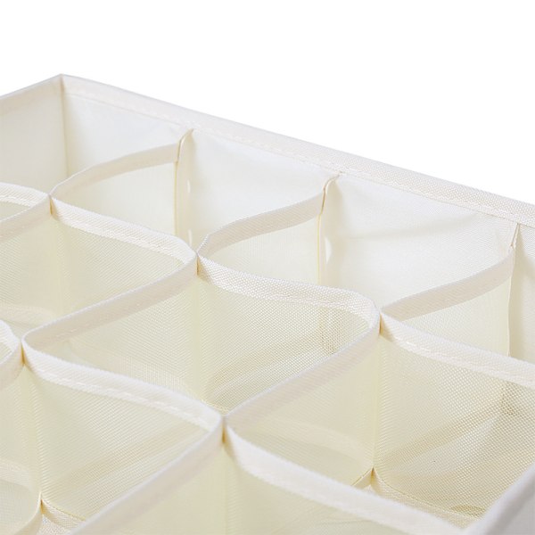 2 delar krypterad 900D Oxford-duk 16 Grid Underkläder Förvaring Tyglåda Hemunderkläder Strumpor Organizer Låda Inget cover Format (beige)