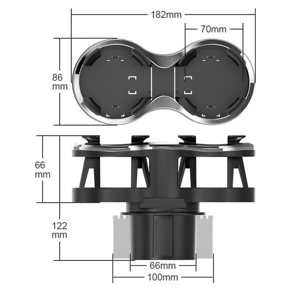 Bilkopholder, Multifunktionel Universal Kopholder, Med Justerbar Base