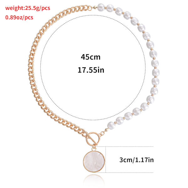Imiterad pärlemor hänge halsband dam nisch design high-end skarvningskedja
