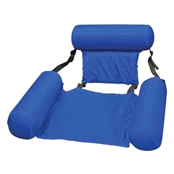 Blå Flytande Stol Poolsits Uppblåsbar Lazy Water Bed Lounge Stol Leksak