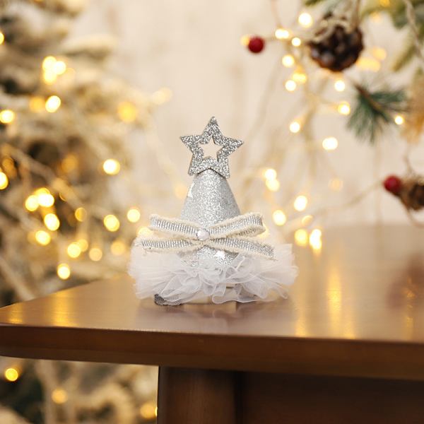 8 stk. julehårklemmer søde hjorteører pandebånd udklædning hårtilbehør julehat perle hårklemme ca. 11,4*7,5 cm