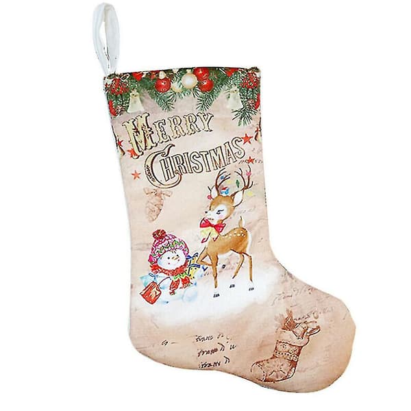 Julstrumpa Stor Tomte Godis Presentpåse Julgran Hängande Dekor [Älg]