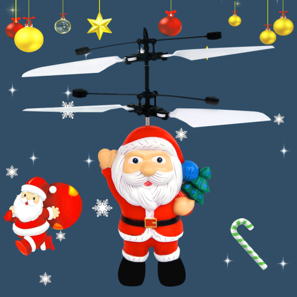 Jultomten levitation induktion flygplan fe gest induktion lysande barnleksaker