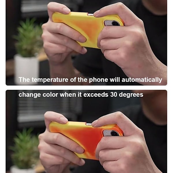 Färgskiftande iPhone-fodral - Kreativt fodral med temperatursensor värmesensor Stötsäkert fodral, svart till grönt