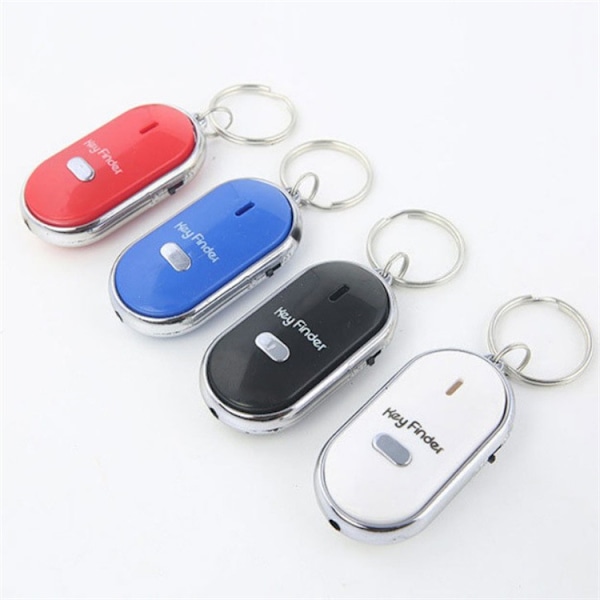 4 stk Mini Fløyte Anti Tapt Nøkkelvarsler Alarm Lommebok Kjæledyrsporer Smart Blinkende Pipende Fjernkontroll Lokalisator Nøkkelring Sporingsenhet Nøkkelfinner
