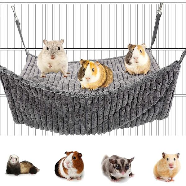 Liten Djurhängmatta, Illerbädd, Hängmatta och Tunnelbur för Råtta, Hamster, Ekorre, Sockerglidare, Marsvin Tillbehör, Iller Hängande Tunnelbur