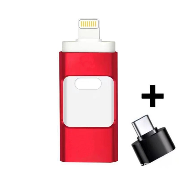 4 In1 USB I Flash Drive Disklagring Memory Stick För Iphone Ipad Pc Ios Android Red 32G