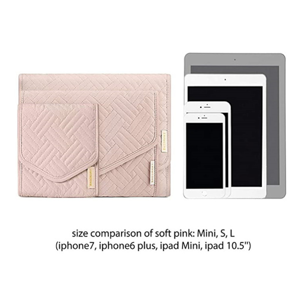 Rejse Smykke Organizer, Foldbar Smykkeæske til Rejser, Blød Læderholder til Øreringe, Halskæder, Ringe (pink)