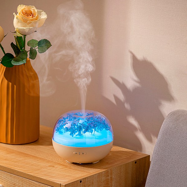 Forever Flower Luftfuktare LED Nattljus Aromaterapi Diffuser (blå)