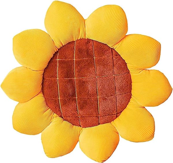 Solrosformad kudde, gul solroskudde, flickor
