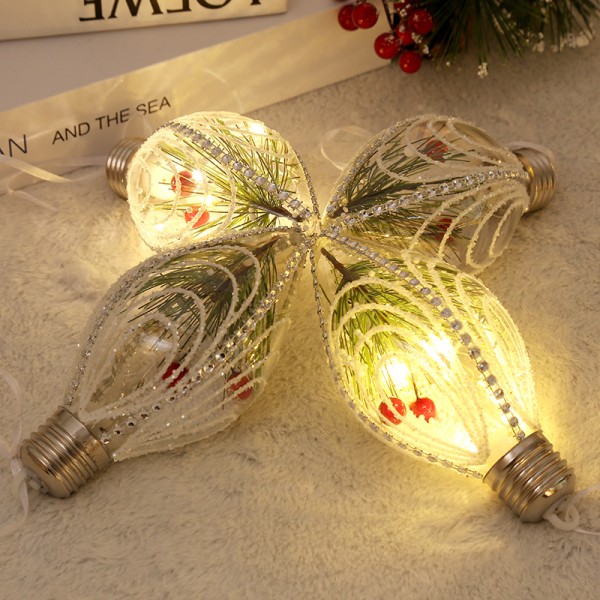 4-delad moderiktig design nattlampa tillverkare grossist julgran hängande dekorativa lampor PET självlysande juldekorationer