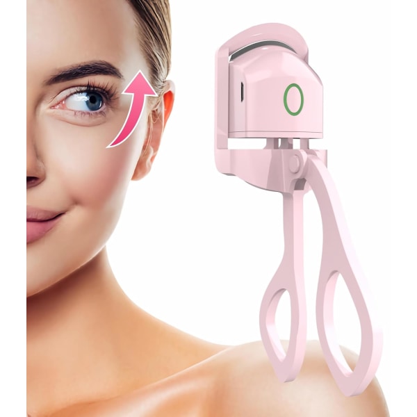 Själv-uppvärmda ögonfransböjare, snabb uppvärmd fransböjare,  2 temperaturinställning och USB-uppladdningsbar ögonfransböjare (rosa)