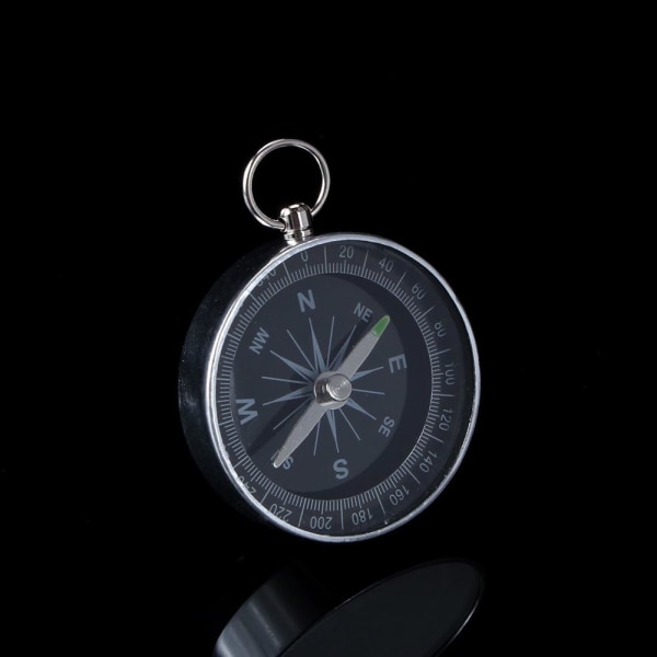 Kompass med hög precision och fickstorlek i aluminium för utomhuscamping, vandringsportnavigering (1 st)