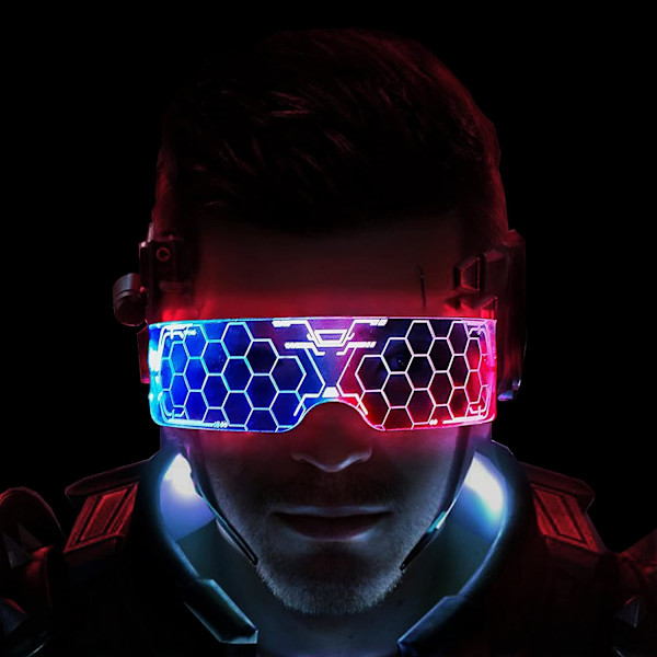 LED-valolasit, LED-visiirilasit futuristinen elektroninen V