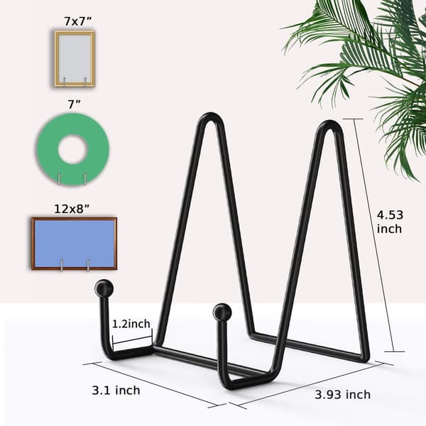 4 Pak 4 Tommer Display Stativer Sort Jern Staffeli til Bræt Hylder