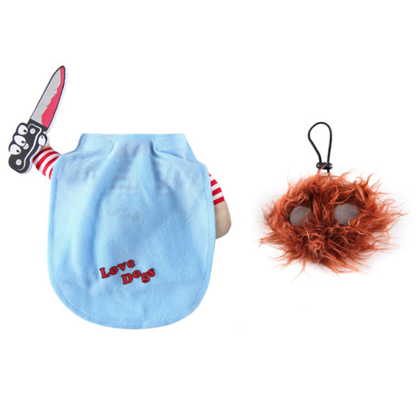 Dødelig Dukke Hund Hundekostyme Nyhet Morsomme Kjæledyr Festklær Cosplay Kjæledyrklær Passer for Store og Mellomstore Valper（L）