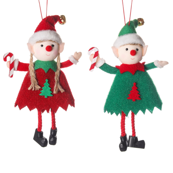 2st olika stilar jul söt tomtedocka julgransdekoration litet hänge tillbehör