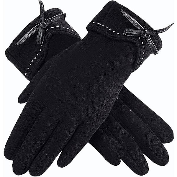 Dam Dam Vintervarma Handskar Pekskärmstelefon Vindtät fodrad tjocka handskar（svarta） black