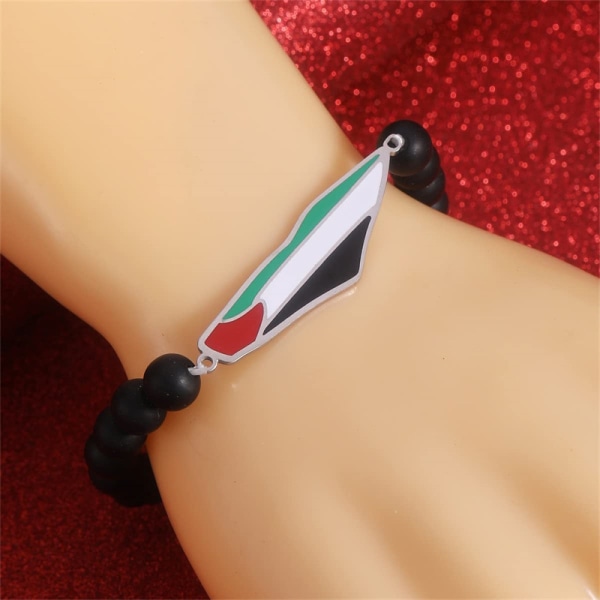 Palestina armband, Palestina, flagga, elastiskt armband Argent