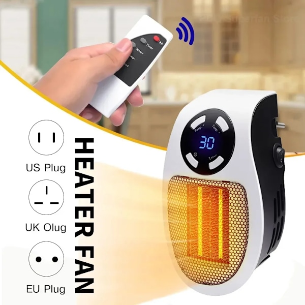 500W bärbar värmare elektrisk värmare plug in vägg rumsvärmare hushållsapparater värmekamin miniradiator fjärrvärmare maskin