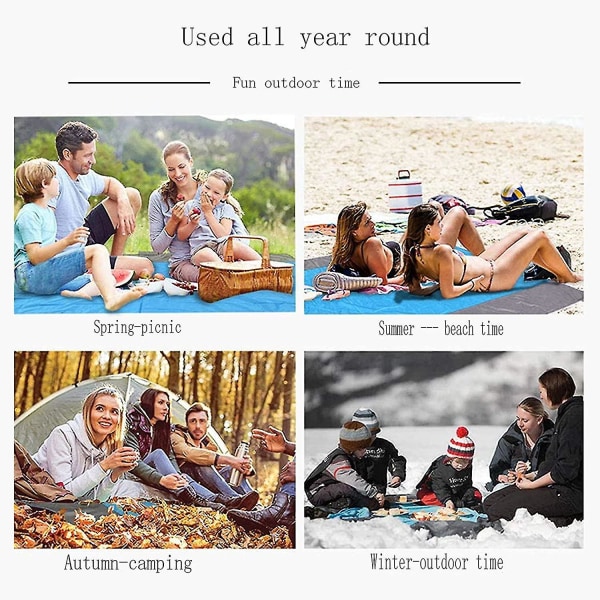 Printed strandfilt Anti-sand-extra stor matta för utomhuspicknick (1,4x2 m)