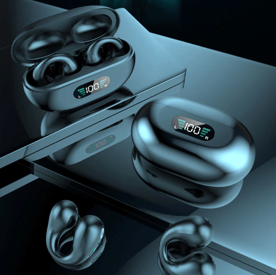 Trådløse open-ear høretelefoner Bluetooth 5.2 Sort