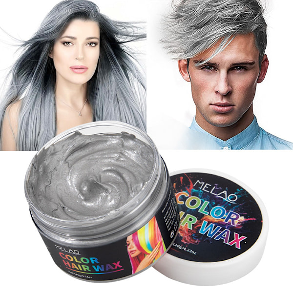 Hårfärgningsvax, färgvax Pomades Naturligt hårfärgningsvax Cosplay krämig grå