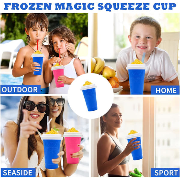 Jäädytetyt Tiktok Trendi Tuotteet Cool Gadgets, Cool Stuff Slushy Maker Cup Nopea Jäähdytys Tee Pirtelö smoothie (punainen)