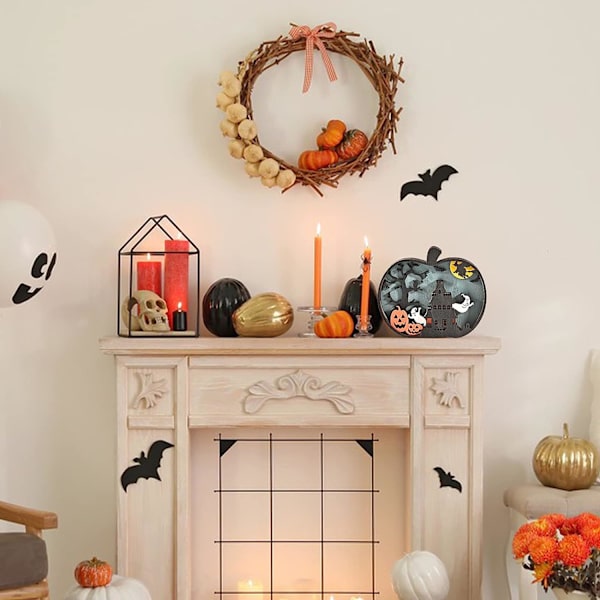 Halloween puiset askartelut luova kurpitsa valaistus puinen kaiverrus