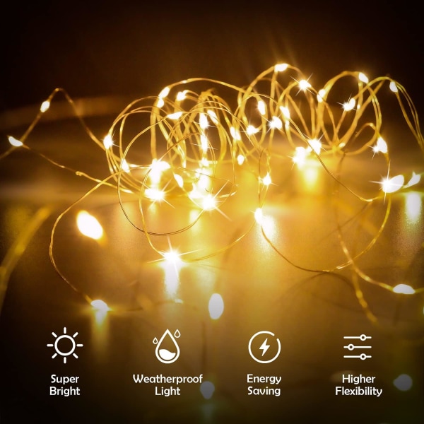 Jul LED Fairy Lights Koppartråd USB med fjärrkontroll 4 Pack 10M 100LED Inomhus Halloween ljus Sovrum Utomhusdekoration Bröllopsfest Hem