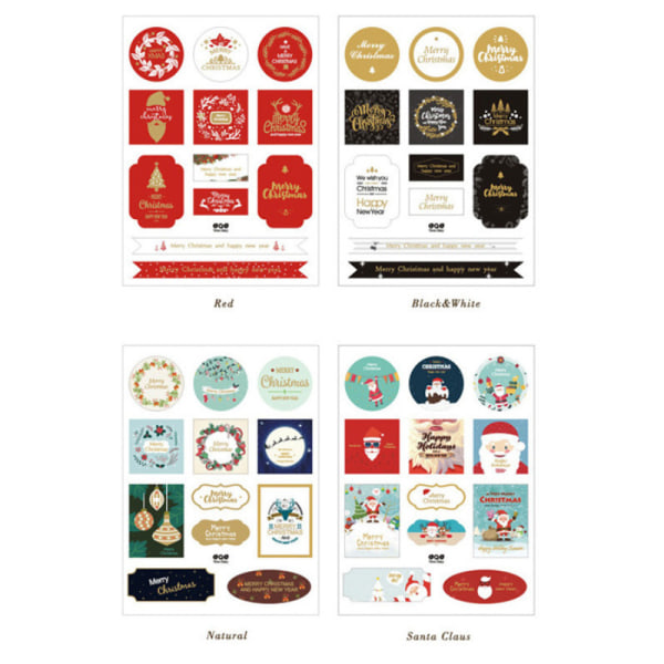 4st varmstämpling julklistermärken presentask godisförpackningspåsar dekorativa klistermärken handbok dagbok julstängning klistermärke
