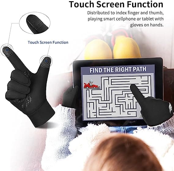 Børne Vinter Løbehandsker - Flammemønster Touch Screen Varme Handsker