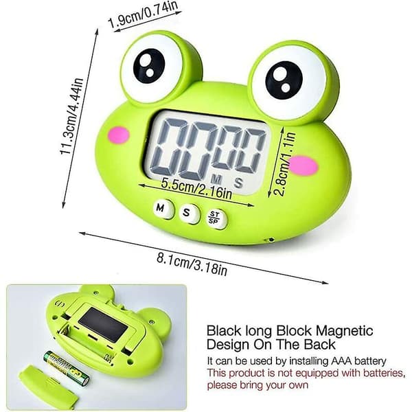 Magnetisk kökstimer groda, kökstimer, elektronisk kökstimer, tecknad timer