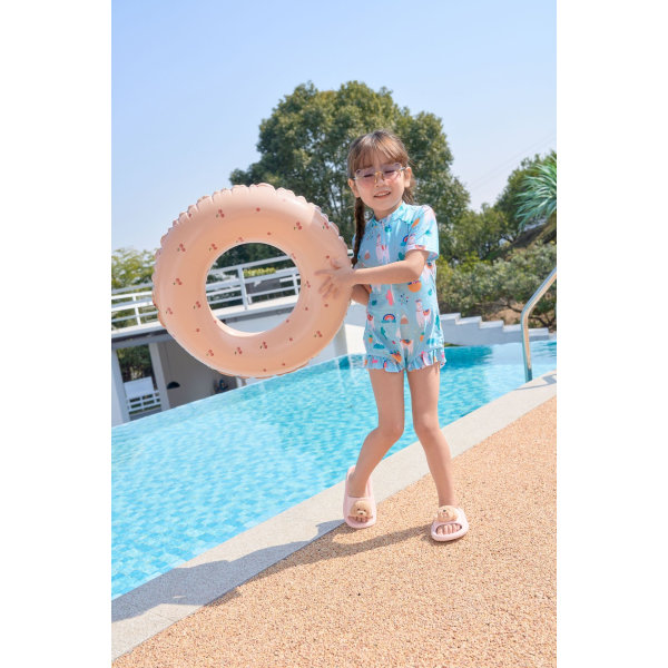 Barnsimring, boj, uppblåsbar poolboj för barn, simring för baby , simring (Cherry 5-9 år gammal)