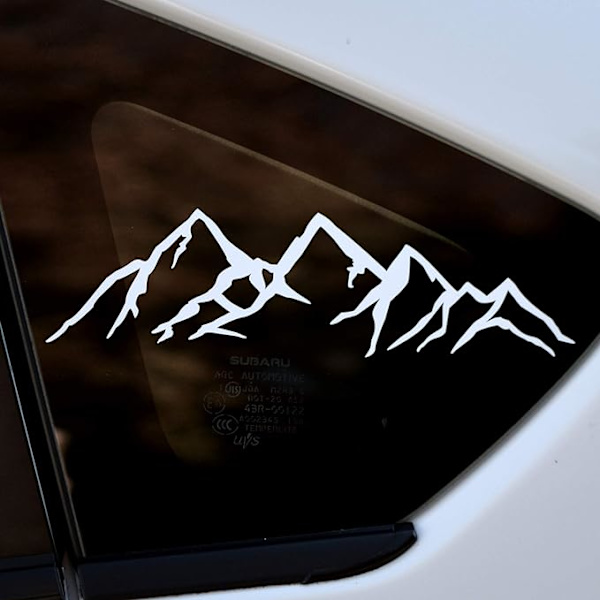 White Mountain Dekal - 8" stansad vinyldekal för bil, lastbil, bärbar dator - Vandringscampingfordonsgrafik