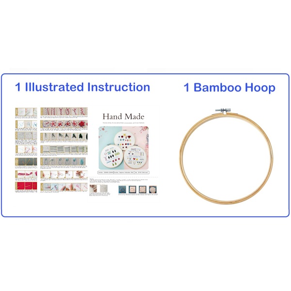 3 uppsättningar broderikit för nybörjare vuxna ， Lär dig olika stygn DIY-kit ， Inkluderar stämplat blommönster, hoop, färgtrådar, verktyg animals