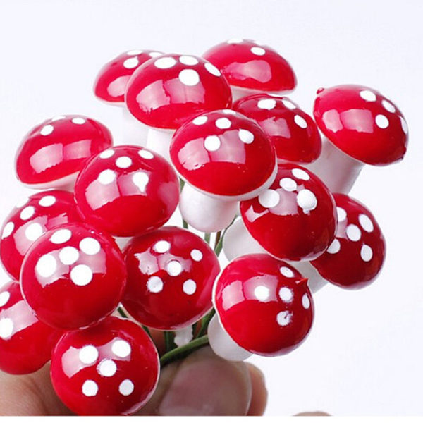 18 stk. Miniature Svampe Fe Have Landskab Ornament Dukkehus Blomsterpotter Dekor (16mm)