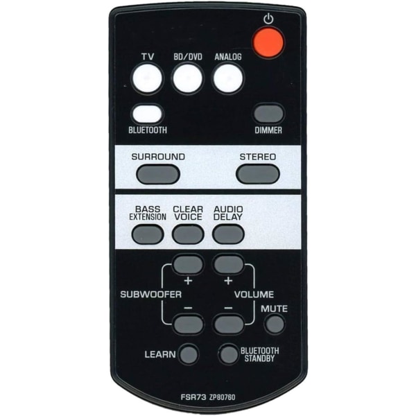 Ny FSR73 ZP80760 Soundbar Ersättningsfjärrkontroll passar för Yamaha Bluetooth Sound Bar Hemmabio högtalarsystem ATS-1050 SRT-700 YAS-105