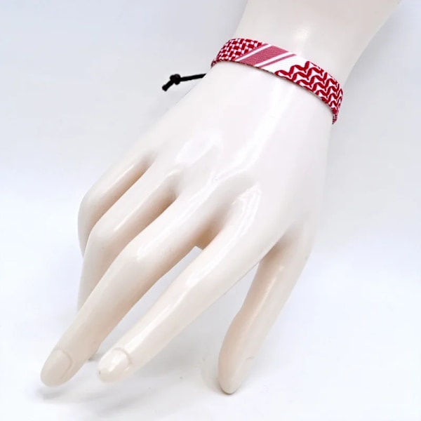 4Pcs Palestina Arabisk Halsduk Vävt Armband För Kvinnor Män Etnisk Vågig Prick Färgad Band Armband Handgjorda smycken