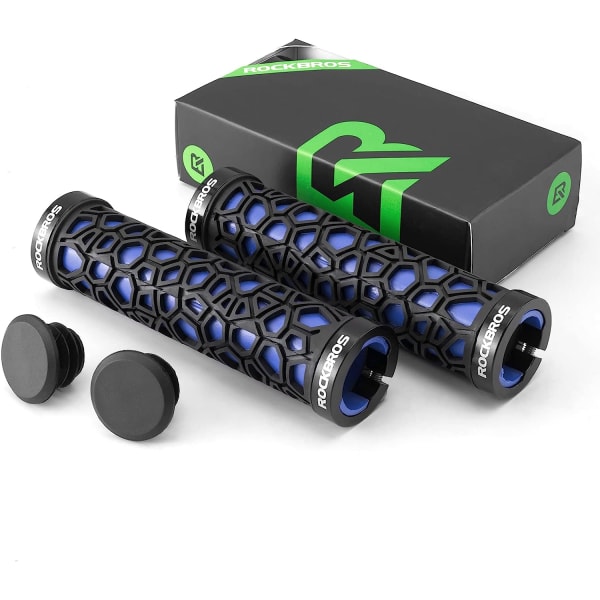 1 Par MTB Styregrep, acex Ergonomisk Sykkelgrep 2 Deler, Sklisikkert MTB-grep med Dobbel Låsediameter 22mm, Blå