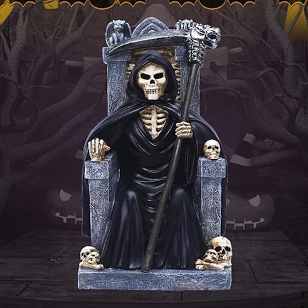 Dødstrofé Ornament Hjemmedekorasjoner Håndverk Ornament Skulpturer Status Dekor Skjelett Trofé Studierom Festival Party(23X12X12CM)