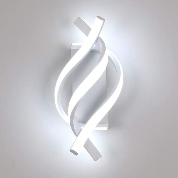 LED Vegglampe, 22W Innendørs Moderne Vegglampe, Kreativ Metall Vegglampe 1800LM for Soverom Hjem Gang Stue 6000K (Kald Hvit)