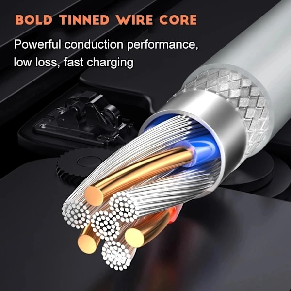 3PCS 5A 100W Typ C Super Snabb Laddningskabel Datakabel för Samsung Huawei Xiaomi Redmi Snabbladdning USB C-kablar