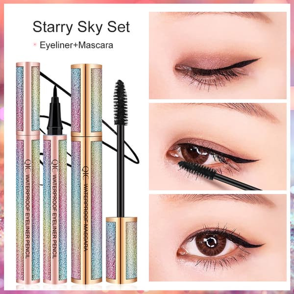 2 stk. 4d Curling Mascara 2-i-1 Makeup Øjenvippe Sort Mascara Øjenvipper Makeup Vippe Mascara Lang