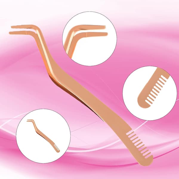 DIY Lash Applicator for 2 in 1, Lash Tweezers, Eyelash Applicator Tool, Lash Tool with Comb, DIY Eyelash Precise Applicator, Lash Tweezer for False Ey